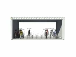 Abri vélo en container 20 pieds ouvert 18 places