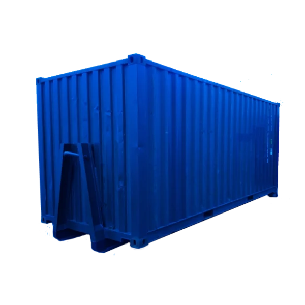 Container maritime 20 pieds sur berce Ampliroll