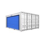 Garage préfabriqué en containers maritimes 28 m² avec porte sectionnelle extra large